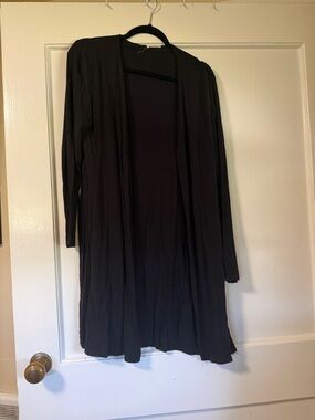 Black Open-Front Women's Cardigan Sweater